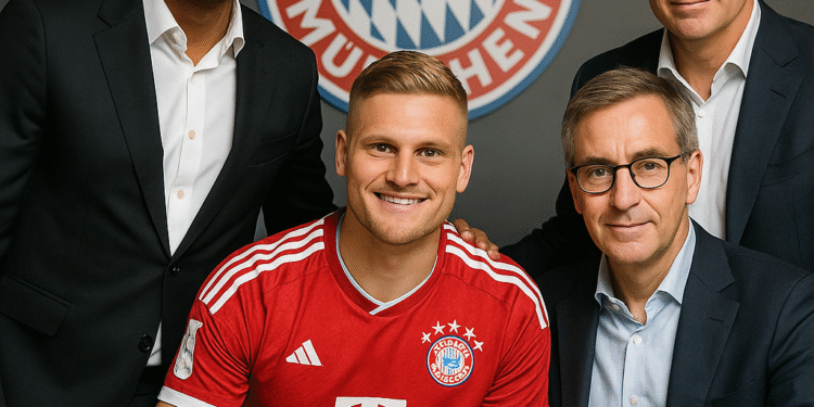 WILLKOMMEN IN DEUTSCHLAND, ANGEBOT AKZEPTIERT: Victor Gyokores drückt seine tiefe Verbundenheit zu Bayern München mit einem 5-Jahres-Vertrag über 80 Millionen Euro als deren … aus.