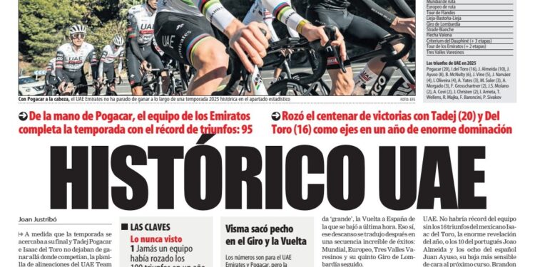 Zgodovinska sezona – Ekipa ZAE Emirates podira rekorde v letu 2025 s Pogačarjem na čelu … Več podrobnosti 👇🏿