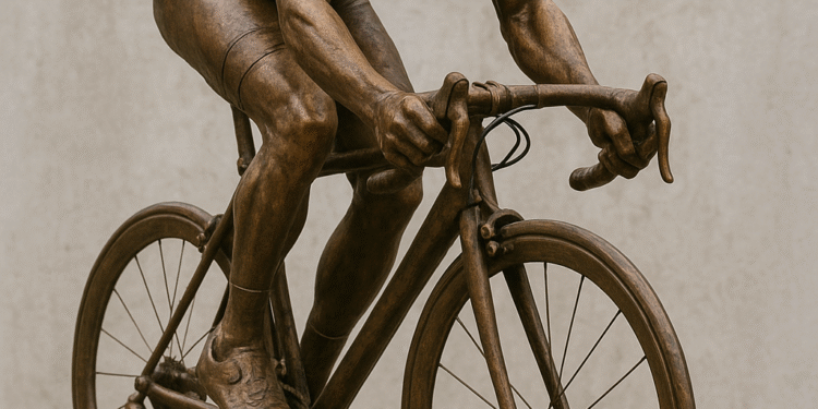 “Wout van Aert vereeuwigd: een legendarisch standbeeld onthuld ter ere van zijn grootsheid en de nalatenschap die hij op twee wielen opbouwde”