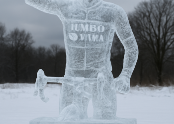 België viert Wout van Aert — Prachtig ijsbeeld onthuld in het Brugse Sneeuw- en IJsbeeldenpark