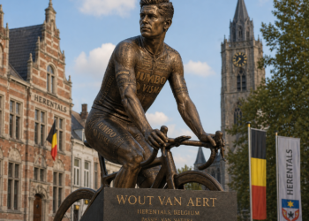 “‘HELD UIT EIGEN LAND VERHEUGD…?’ — Wout van Aert sprakeloos bij onthulling van adembenemend standbeeld ter ere van zijn nalatenschap in Herentals”