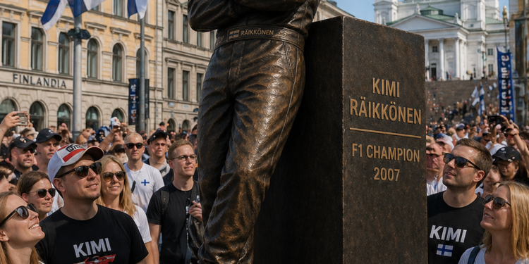 ”’JÄÄMIES IKÄISETTY…’ – Kimi Räikkönen palkittiin upealla patsaalla kotikaupungissaan legendaarisen uran kunniaksi”