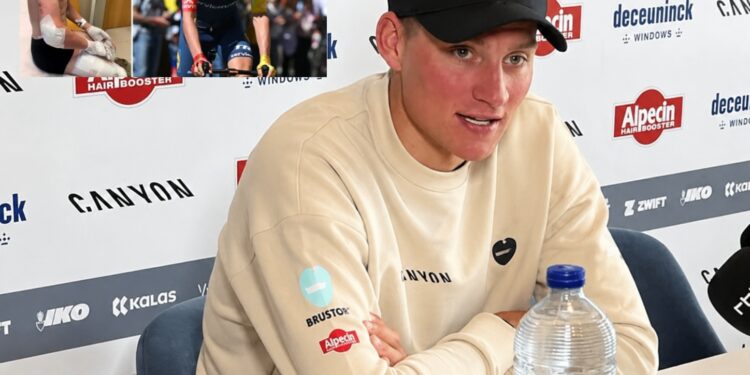‘GEEN JONGE RENNER ZOU ZO MOETEN LIJDEN…’ — Mathieu van der Poel doorbreekt zijn stilte na de gruwelijke crash van Albert Philipsen met 80 km/u, roept op tot meer veiligheid voor renners en brengt een emotioneel eerbetoon aan de moed van de rijzende ster in de wielersport”