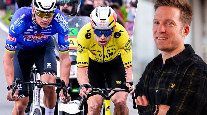 “‘NOG STEEDS DEZELFDE MATHIEU…’ — Mathieu van der Poels antwoord van twee woorden aan Wout van Aert verrukt wielerfans wereldwijd.”